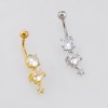 CELESTIAL STAR CZ DANGLE HEART CZ PLANET SATURN BELLY NAVEL RING 316L SURGICAL STEEL